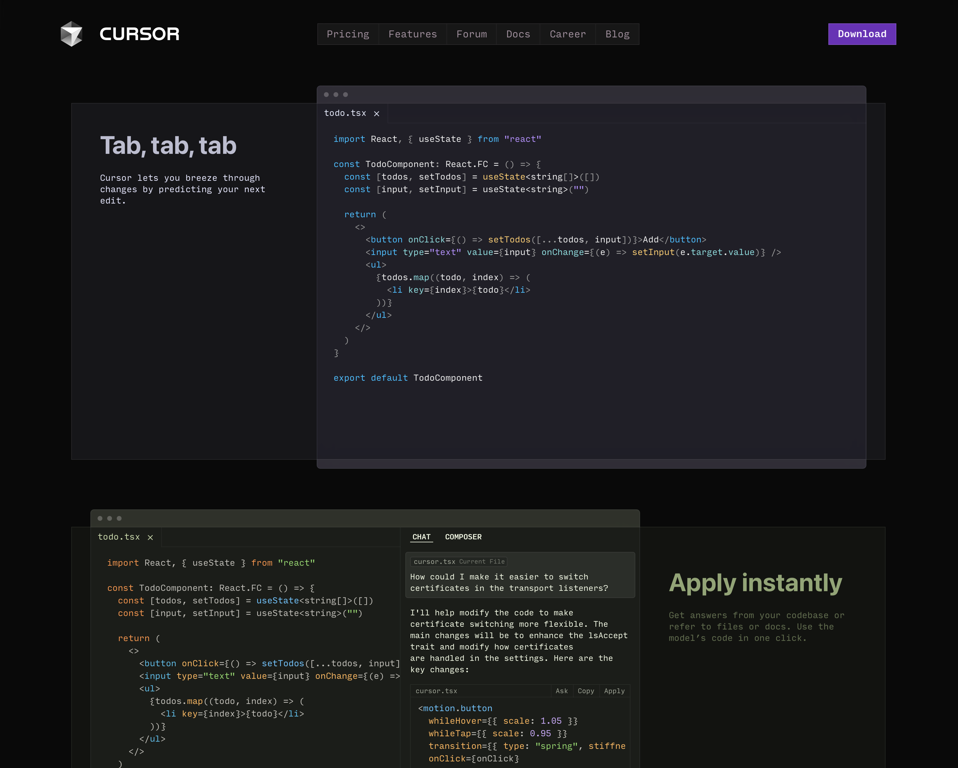 Feature sections