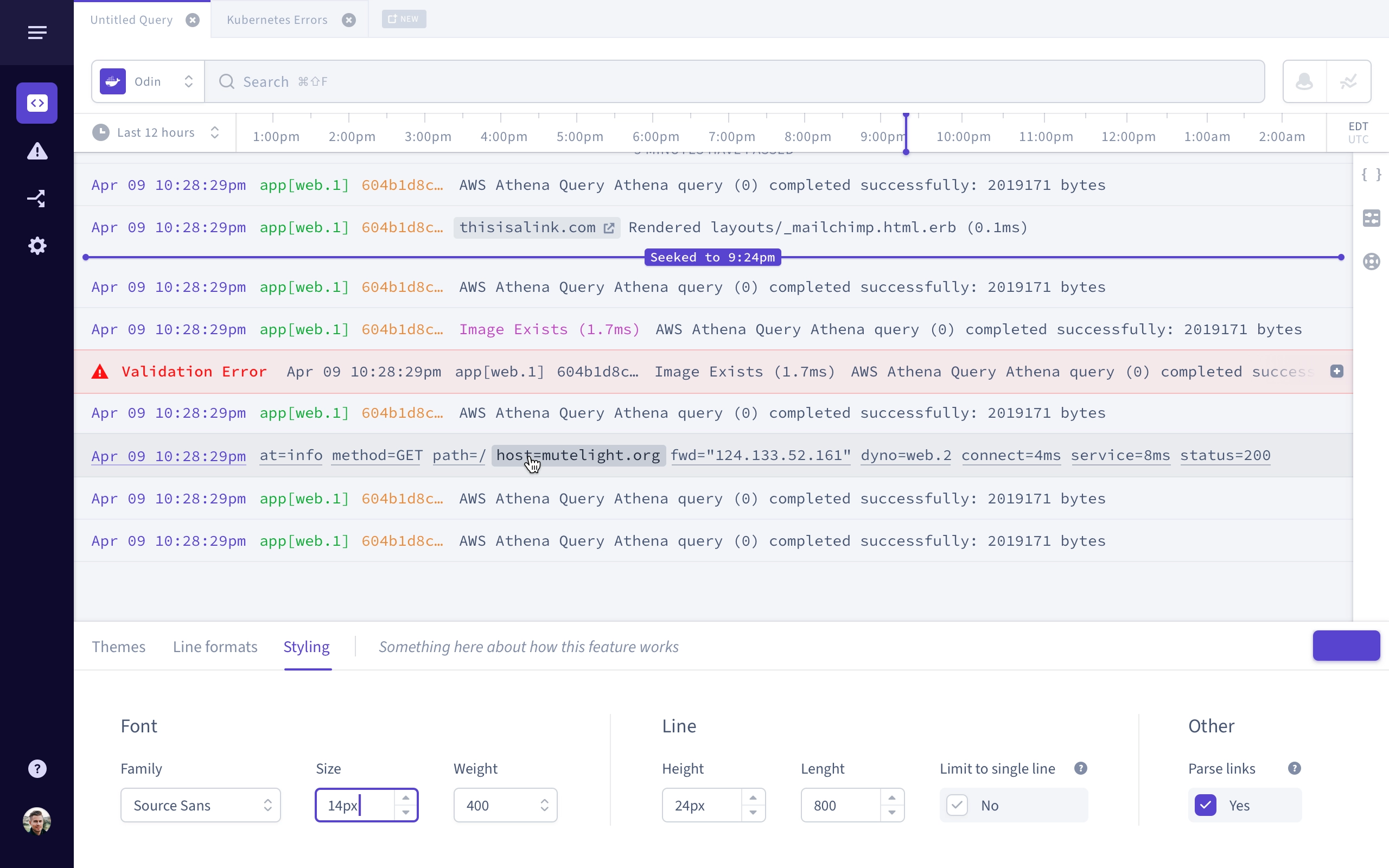 Settings — fonts