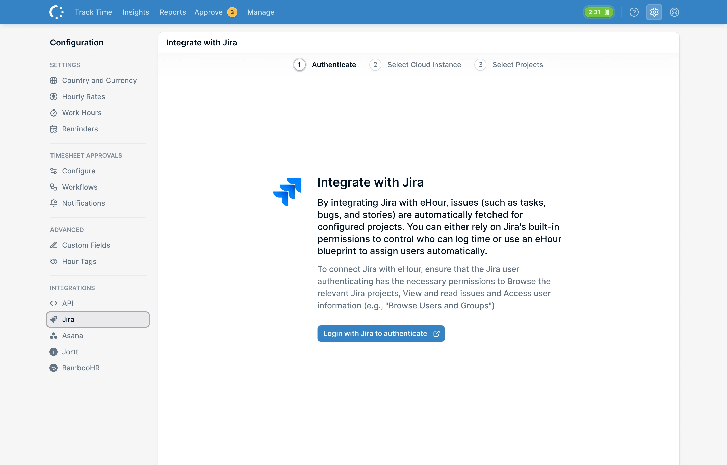 Settings / Jira