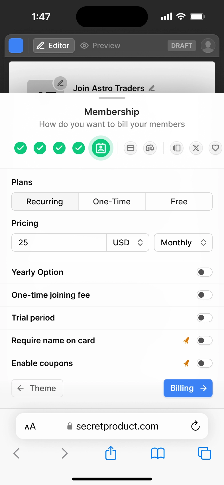 App — membership