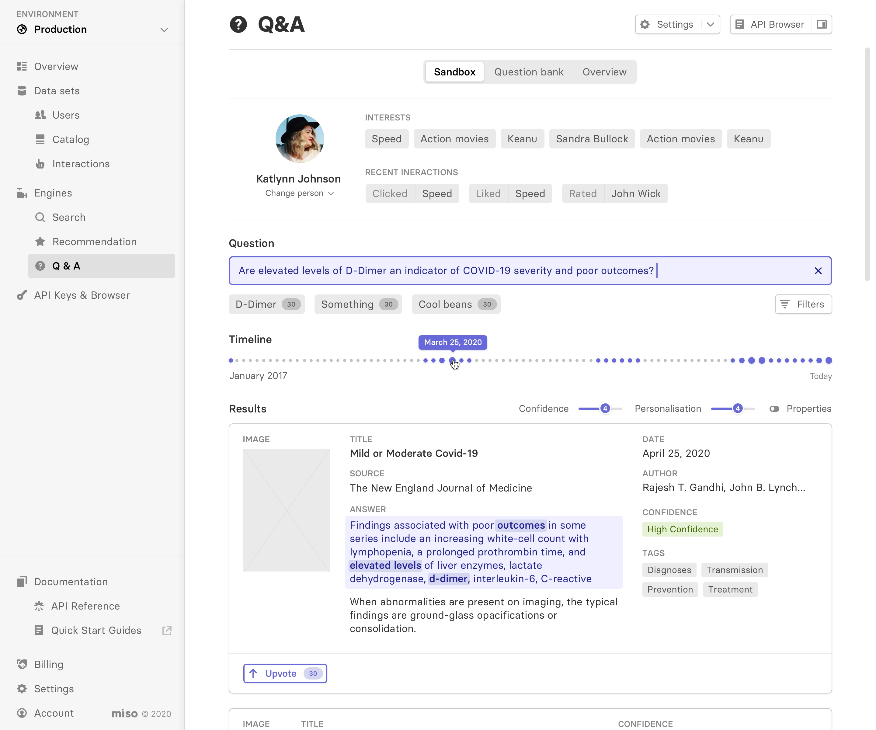 Production sandbox — question focus
