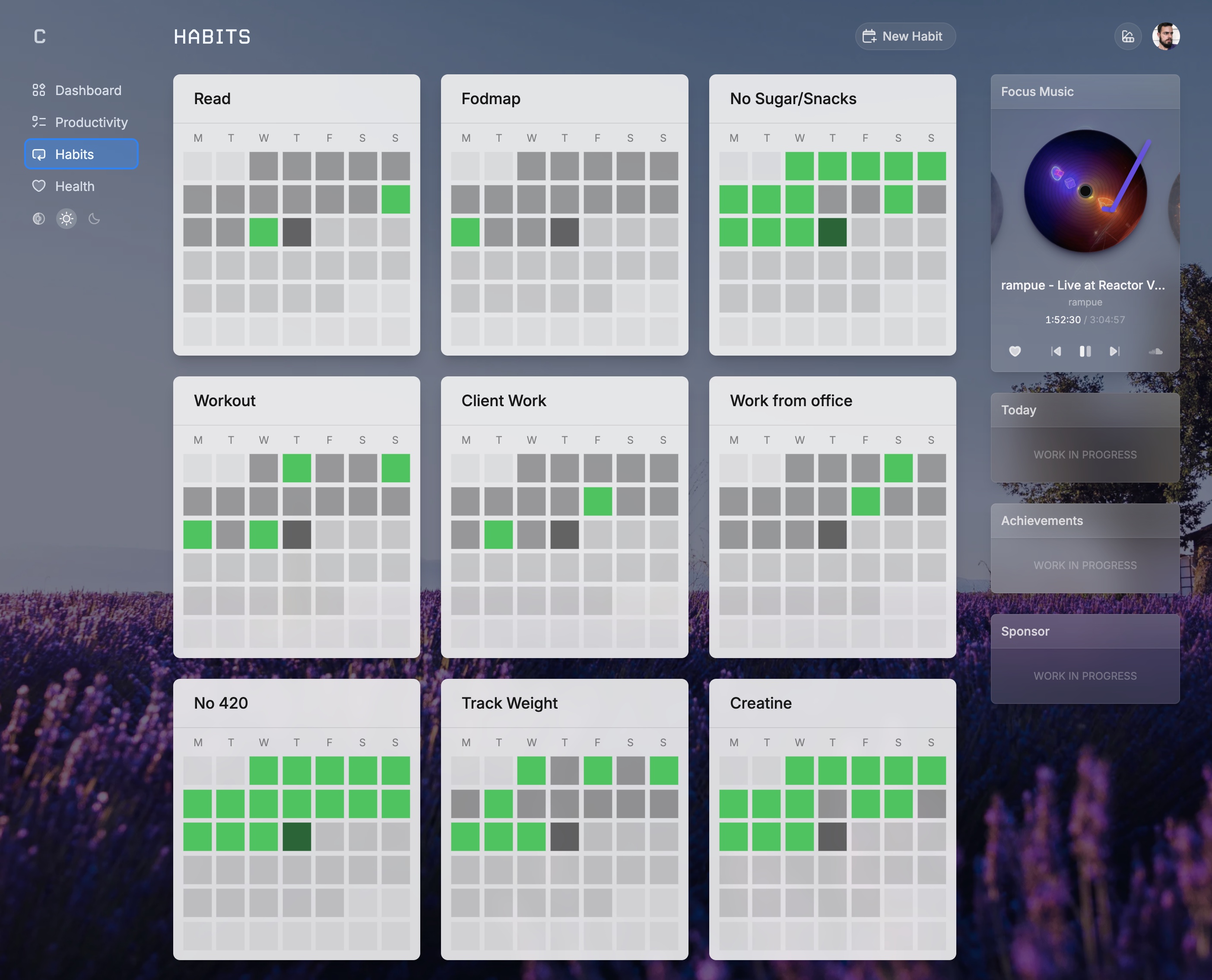 Cyberdeck habits tracker
