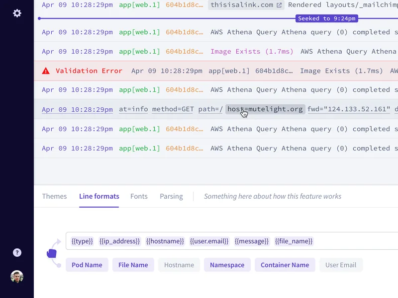 Line formats