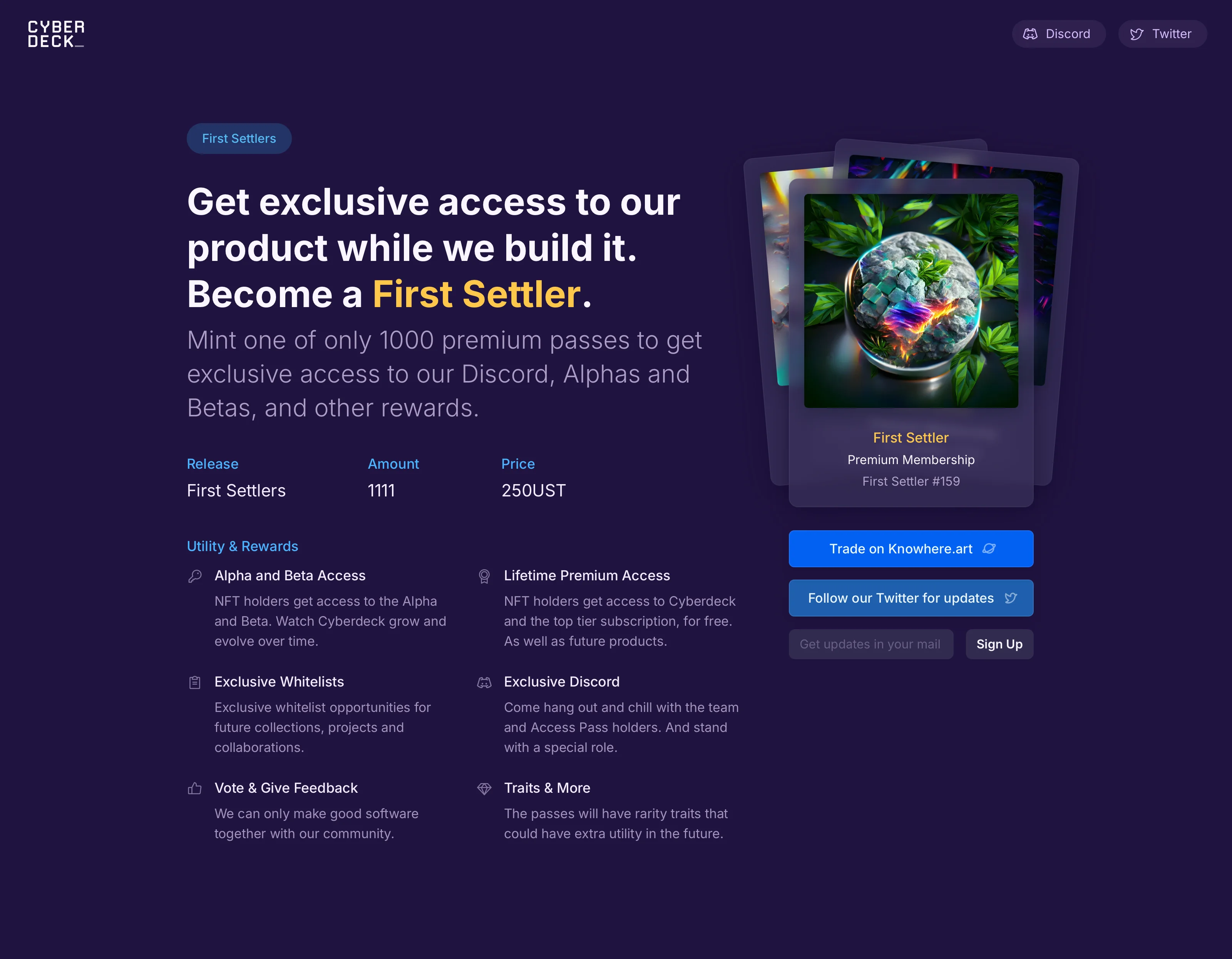 Cyberdeck website first settlers