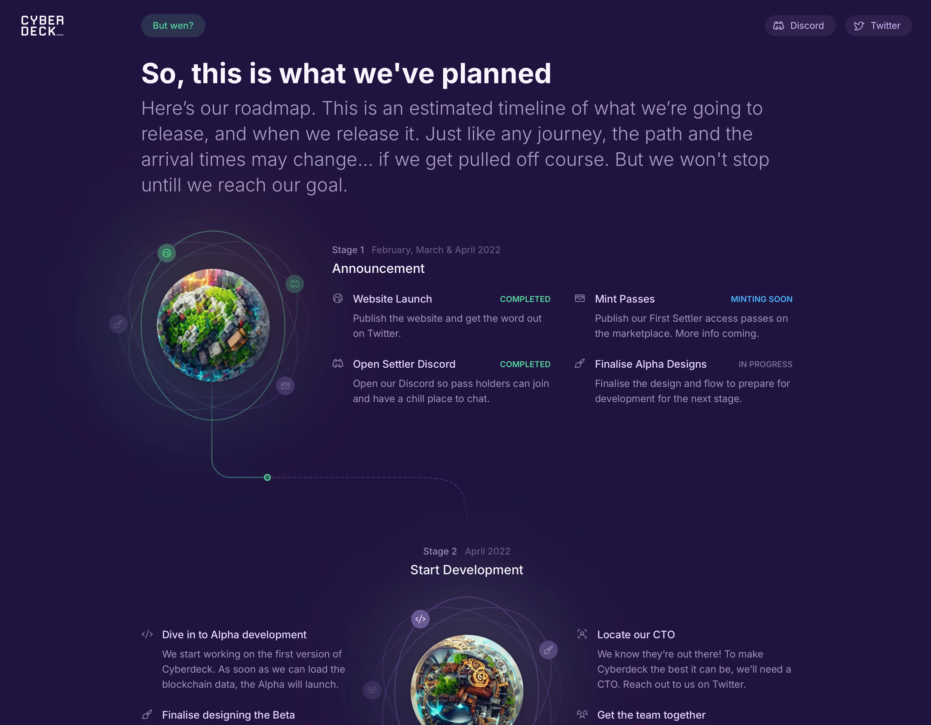 Cyberdeck website roadmap